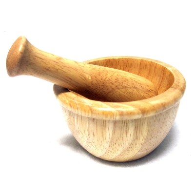 wooden  mini mortar and pestle