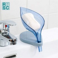 BPA Free Soap Dish with Draining Tray, Suction Cup Soap Holder Tray for Shower Bathroom Kitchen Sink